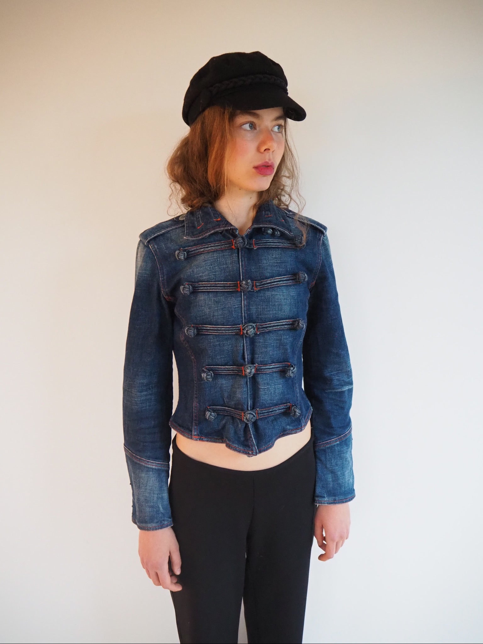 Denim military jacket