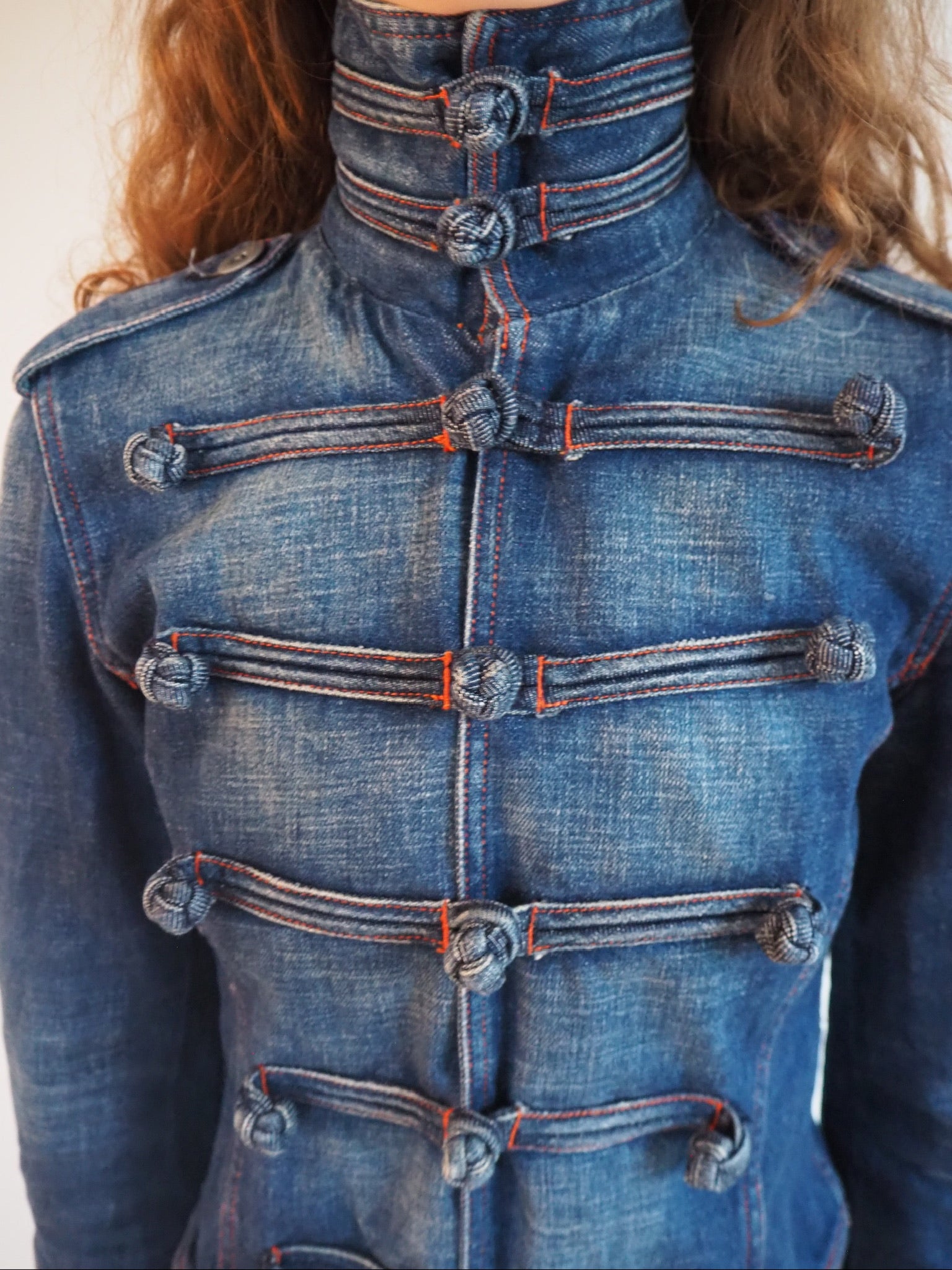 Denim military jacket