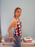 Harlequin halterneck top
