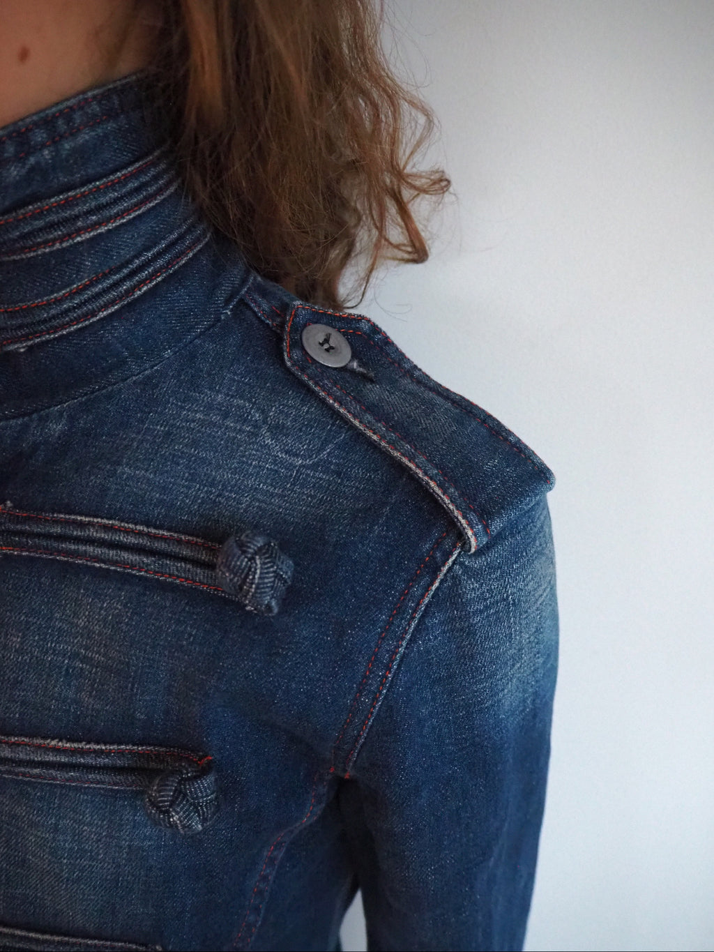 Denim military jacket