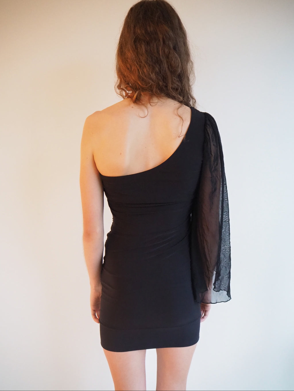 One shoulder dress - flower detail