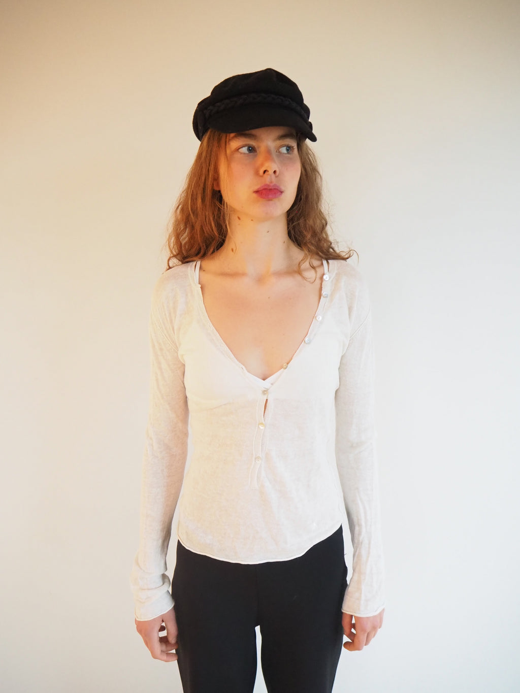 Linen long sleeve with buttons