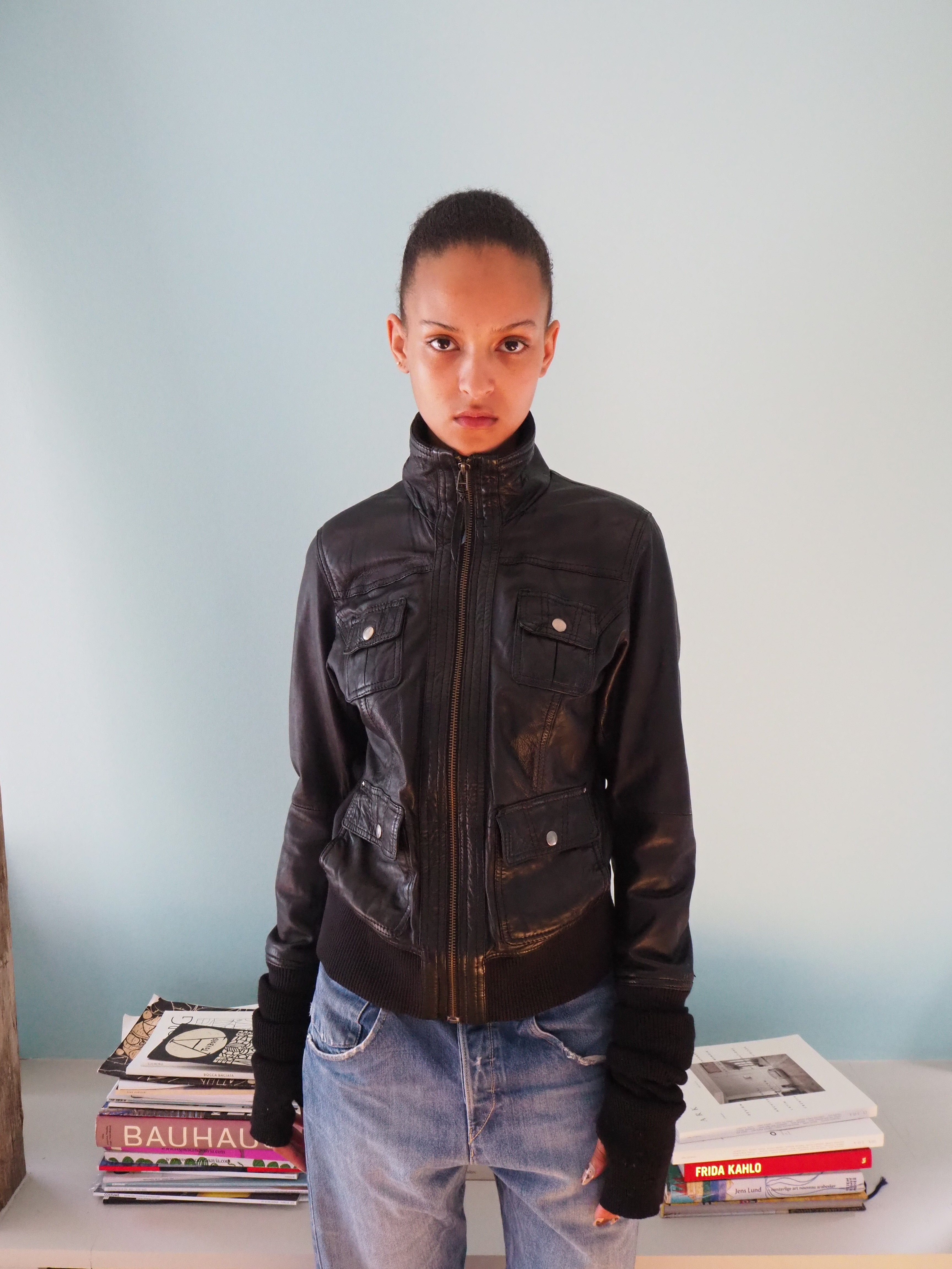 leather bomberjacket