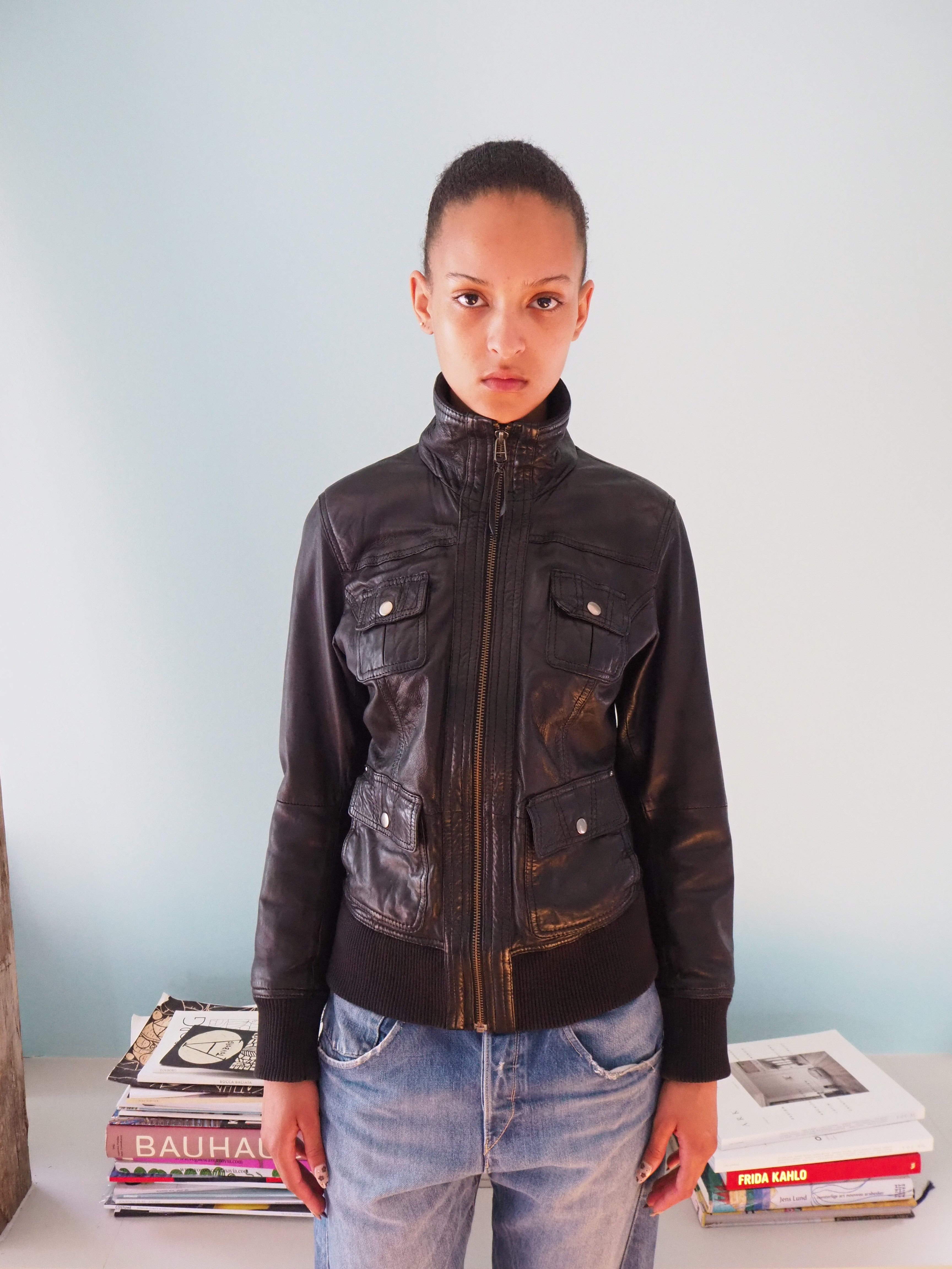 leather bomberjacket